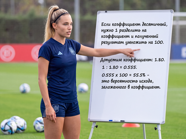 Как вычислить вероятность в десятичных коэффициентах